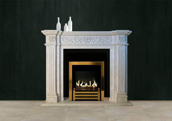 Биокамин в мраморном портале Firezo Divina