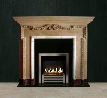 Биокамин в мраморном портале Firezo Palermo