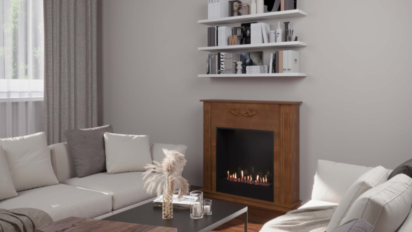 Биокамин в портале Firezo Luxemburg, Темный дуб